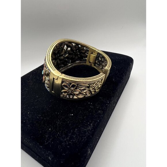 Signed Heidi Daus Glamorous Garden Crystal Cuff Bracelet - Picture 4 of 7